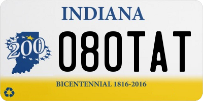 IN license plate 080TAT