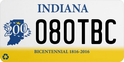 IN license plate 080TBC