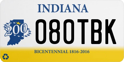 IN license plate 080TBK