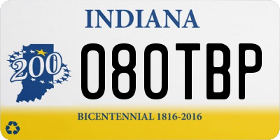 IN license plate 080TBP