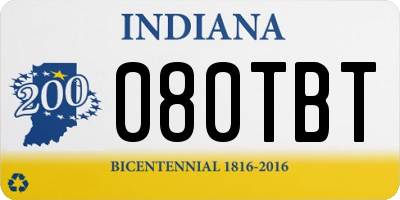 IN license plate 080TBT