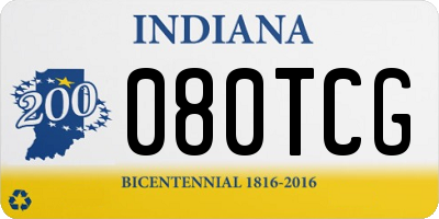 IN license plate 080TCG