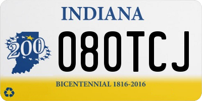 IN license plate 080TCJ