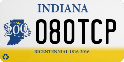 IN license plate 080TCP