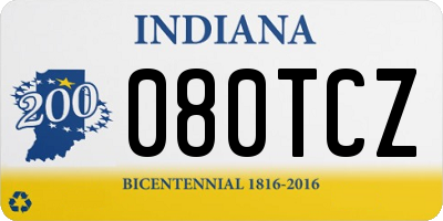 IN license plate 080TCZ