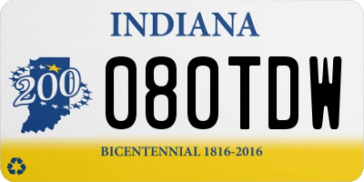 IN license plate 080TDW