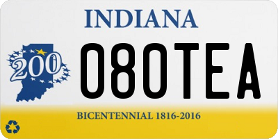 IN license plate 080TEA