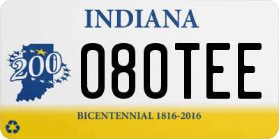 IN license plate 080TEE