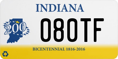 IN license plate 080TF