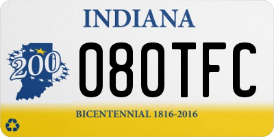 IN license plate 080TFC