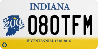 IN license plate 080TFM