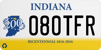 IN license plate 080TFR