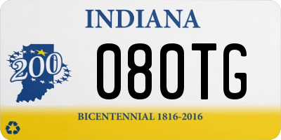 IN license plate 080TG