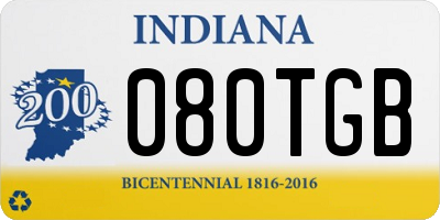 IN license plate 080TGB