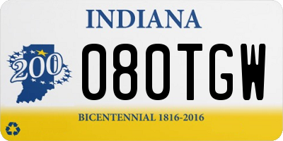 IN license plate 080TGW