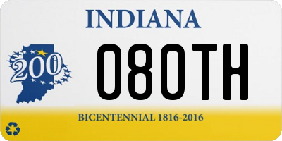 IN license plate 080TH