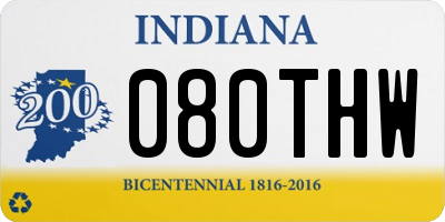 IN license plate 080THW