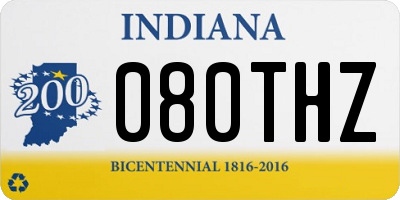 IN license plate 080THZ