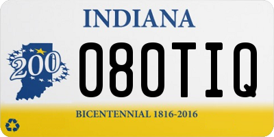 IN license plate 080TIQ