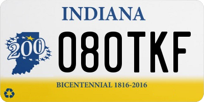 IN license plate 080TKF