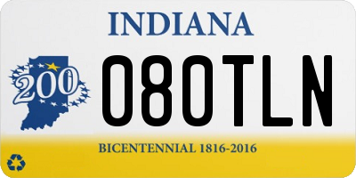 IN license plate 080TLN