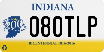 IN license plate 080TLP