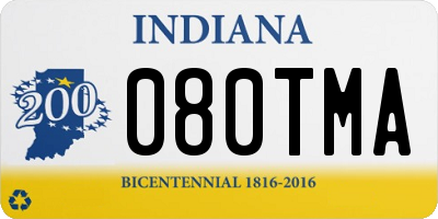 IN license plate 080TMA