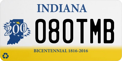 IN license plate 080TMB