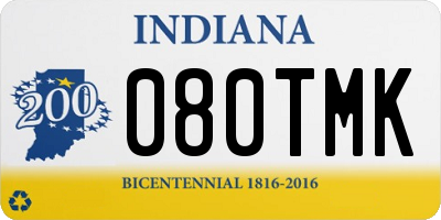 IN license plate 080TMK