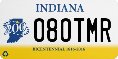 IN license plate 080TMR