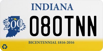 IN license plate 080TNN