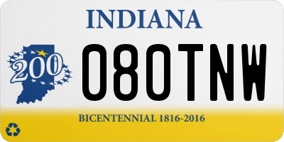 IN license plate 080TNW