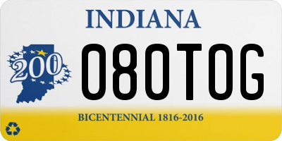 IN license plate 080TOG