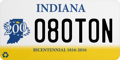 IN license plate 080TON