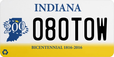 IN license plate 080TOW