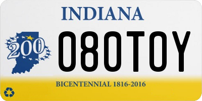 IN license plate 080TOY