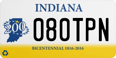 IN license plate 080TPN