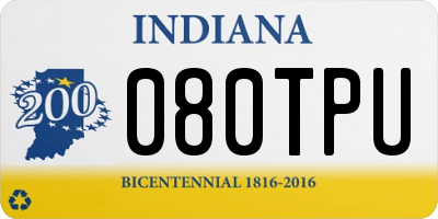 IN license plate 080TPU
