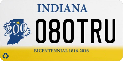 IN license plate 080TRU