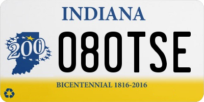IN license plate 080TSE