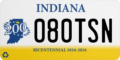 IN license plate 080TSN