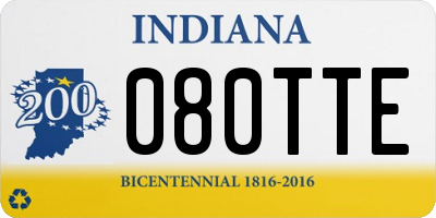 IN license plate 080TTE