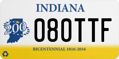 IN license plate 080TTF