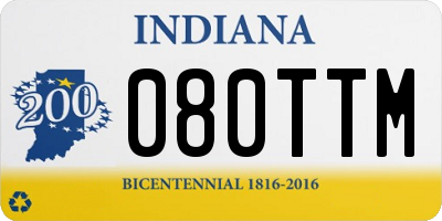 IN license plate 080TTM