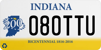 IN license plate 080TTU