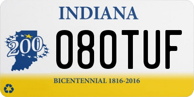 IN license plate 080TUF