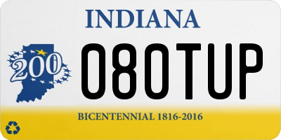 IN license plate 080TUP