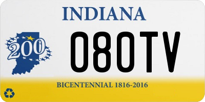 IN license plate 080TV