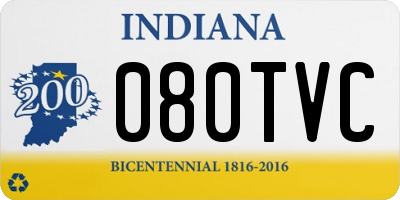 IN license plate 080TVC