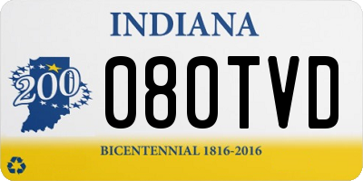 IN license plate 080TVD